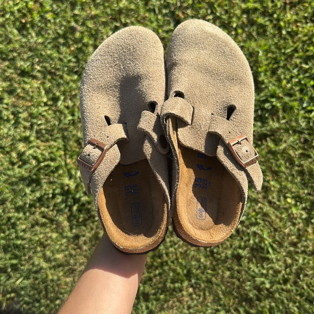 Birkenstock Boston Soft Footbed - Suede Leather - Taupe - Picture 3 of 6
